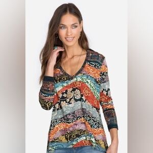 Johnny Was Yokohama V-Neck Swing Tee